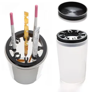 Gobelet de Nettoyage pour Pinceaux à Ongles en Plastique Transparent Support de Lavage Outil de Manucure pour Pinceaux Acrylique Gel