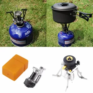 Portable Mini Outdoor Camping Gas Stove Burner With Foldable Design And Piezo Ignition For Hiking Backpacking Picnic