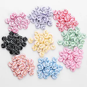 Children Colorful Resin Buttons Double Hole Shirt Buttons Round Garment Sewing Accessories DIY Crafts Supplies