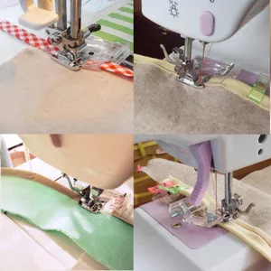 Piedino per sbieco regolabile per macchina da cucire, accessorio multifunzione per tessuti.