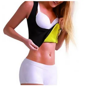 Vrouwen slankende zweetvest neopreen fitness yoga workout taille trainer top detail