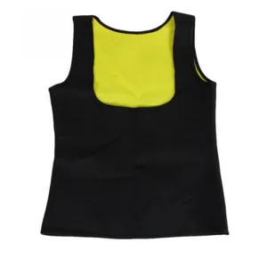Vrouwen zweet sauna vest zwart geel afval tanktop voor fitness yoga training hardlopen