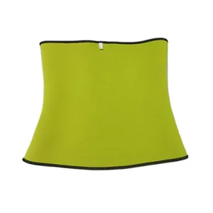 Vue de détail de la ceinture de sudation verte, montrant le tissu néoprène élastique et les bordures.