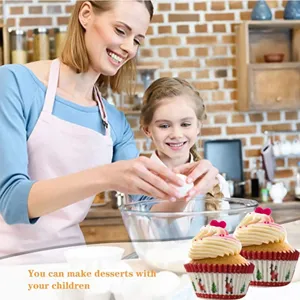 Caissettes à cupcakes imprimées Noël papier sulfurisé moules à pâtisserie biscuits 100pcs