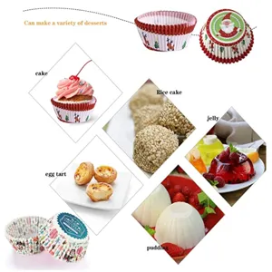 Caissettes à cupcakes imprimées de Noël papier sulfurisé pour gâteaux desserts