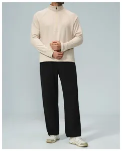 Top a manica lunga waffle uomo e pantaloni neri sportivi outdoor escursionismo 2512