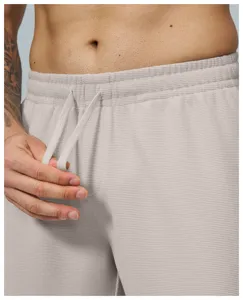 Pantaloni casual da uomo in maglia waffle con coulisse grigio chiaro sport trekking
