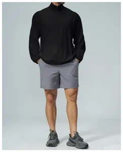 Men lightweight sun protection outdoor sports running quick dry jacket and shorts outfit.
