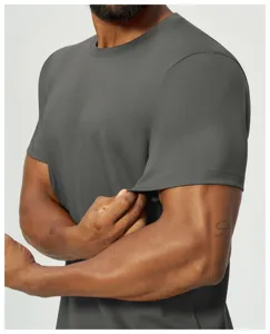 Men's modal combed cotton short sleeve t-shirt stretchable fabric and cuff detail.