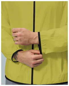 Men lightweight sun protection outdoor quick drying sports jacket with contrast zipper details.