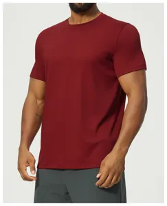 Men's modal combed cotton breathable short sleeve t-shirt, comfortable for outdoor sports.