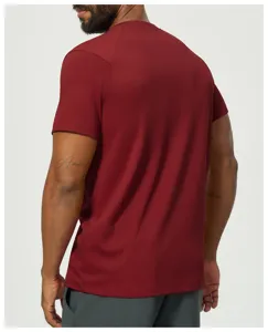 Men modal combed cotton breathable outdoor sports casual short sleeve t-shirt red