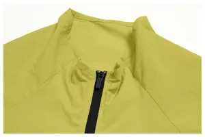 Men's lightweight sun-protection outdoor sports quick-dry jacket stand collar detail.