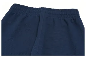 pantaloni maglia a nido d'ape dettaglio vita blu scuro elastico comodo casual