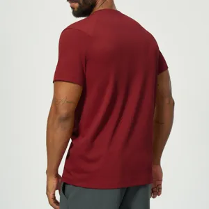 Men's Casual Modal Combed Cotton Breathable Short Sleeve T-Shirt Basic Solid Color Crew Neck Sports Top
