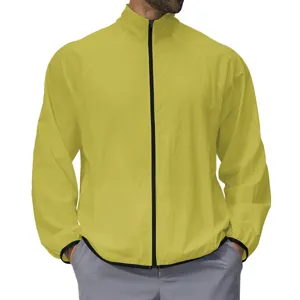 Mens lightweight sun protection windbreaker stand collar colorblock sports outdoor hiking jacket
