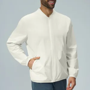 Men's casual stand collar zip jacket, autumn daily commuting outerwear, comfortable fit.