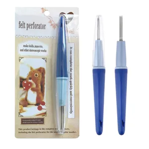 Outil de Feutrage en Laine Feutre Stylo à 3 Aiguilles Kit d'Outils de Couture Artisanat DIY avec Capuchon de Protection Minimaliste