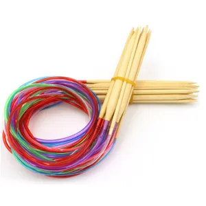 Kleurrijke ronde breinaalden set met bamboe punten, 80 cm lengte handwerkartikelen.