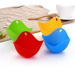 Silicone egg boiler set of four vibrant colors kitchen cooking tool egg poacher holder