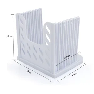 Adjustable bread slicer toast cutting guide for home kitchen baking tool white plastic