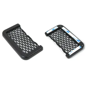 Red de almacenamiento para coche organizador de malla negra con adhesivo práctico