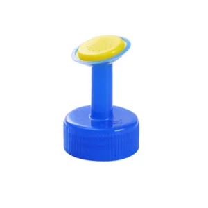 Plastic bottle cap watering sprinkler attachment detail view for garden potted plants