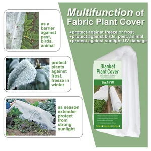 White non-woven plant cover 1.6x9m frost protection blanket for garden winter weather protection