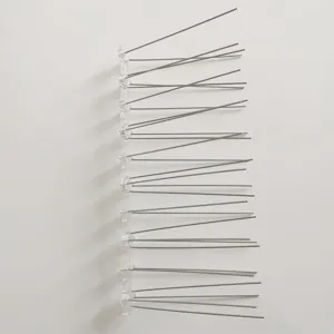 Spikes per uccelli in acciaio inossidabile con base in acrilico trasparente, protezione.