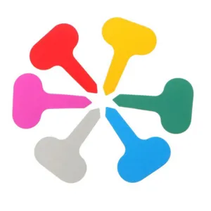 100pcs colorful waterproof T-shaped plant labels, durable plastic garden markers for pots.