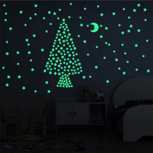 Autocollants muraux luminescents etoiles et lune autocollant pour decoration chambre.