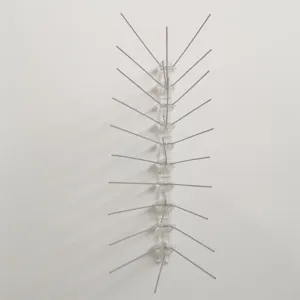 Dissuasori per uccelli in acciaio inox con base acrilica per tetti e giardini protetti.