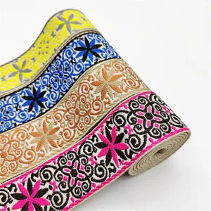 Ethnic Jacquard Webbing Woven Trim Ribbon For Garment Sewing Craft DIY Bag Strap Clothing Decoration Multicolored