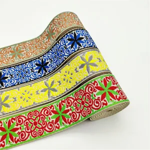 Ethnic Jacquard Webbing Cotton Polyester Computer Jacquard Trim Ribbon For Garment Sewing DIY Crafts Bag Straps Decor