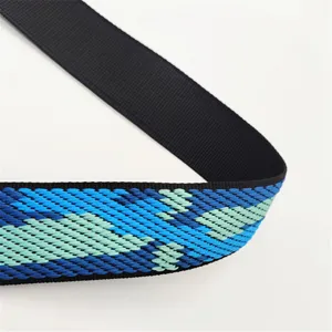 5cm wide jacquard webbing tape, classic camouflage pattern for luggage and garments, durable strap.