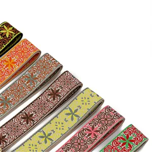 Ethnic jacquard webbing strap 5cm wide colorful woven tape for DIY sewing crafts garment accessories