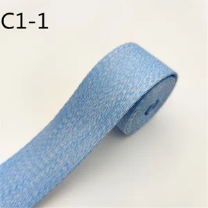 Nastro fettuccia jacquard blu chiaro tessuto piatto per accessori abbigliamento e borse