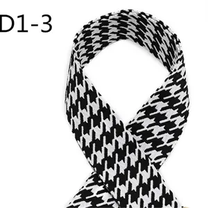Ιμαντας Jacquard Pied De Poule Se Mavro Aspro 5cm Gia Tsantes Kai Endymata Xondriki