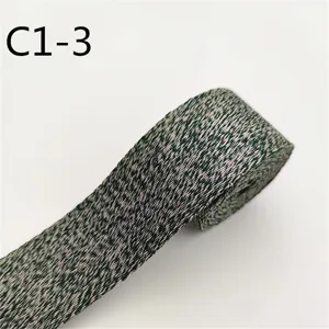 Nastro fettuccia jacquard verde bianco 3.8cm nastro tessuto spesso per accessori abbigliamento.