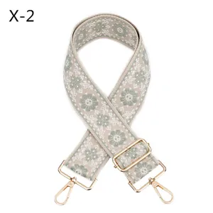 Woven embroidered replacement bag strap 5cm wide ethnic style adjustable shoulder strap.