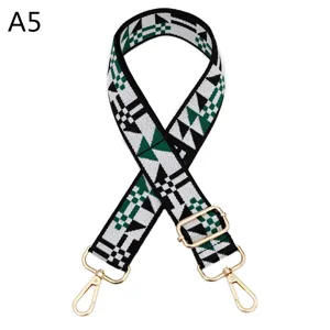Ethnic style woven bag strap replacement adjustable crossbody shoulder strap for women