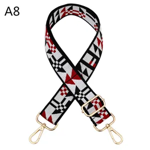 Colorful ethnic style woven bag strap replacement adjustable crossbody strap for women