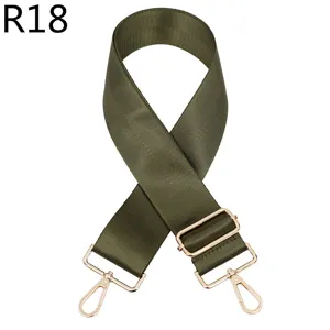 Verstelbare effen tassenband, duurzame vervangende schouderriem met goudkleurige hardware.