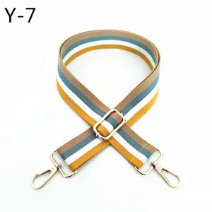 Colorful striped replacement bag strap wide adjustable canvas shoulder strap for women purses.