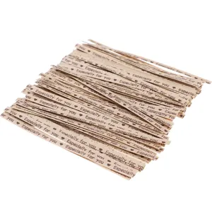 Kraft paper twist ties for baking packaging, bread bag sealing ties with heart print.
