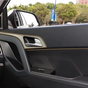 Car door interior decorative strip, glue-free embedded gap trim line for vehicle styling detail.
