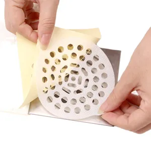 Disposable mesh hair catcher stickers for shower drain, waterproof floor drain sticker 10cm
