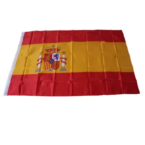 Drapeau national espagnol 90x150cm banniere en polyester avecoeillets pour decoration exterieure