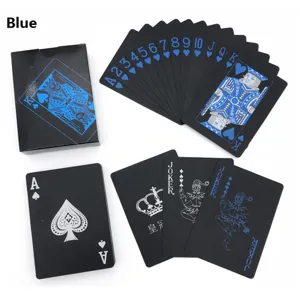 Waterproof zwarte kunststof speelkaarten set PVC magische poker kaartspel voor entertainment.