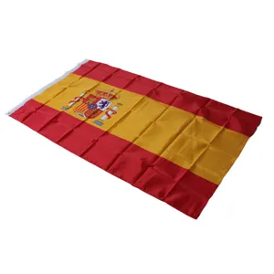 Le drapeau national d'Espagne 90x150cm en polyester avec oeillets tissu resistant
